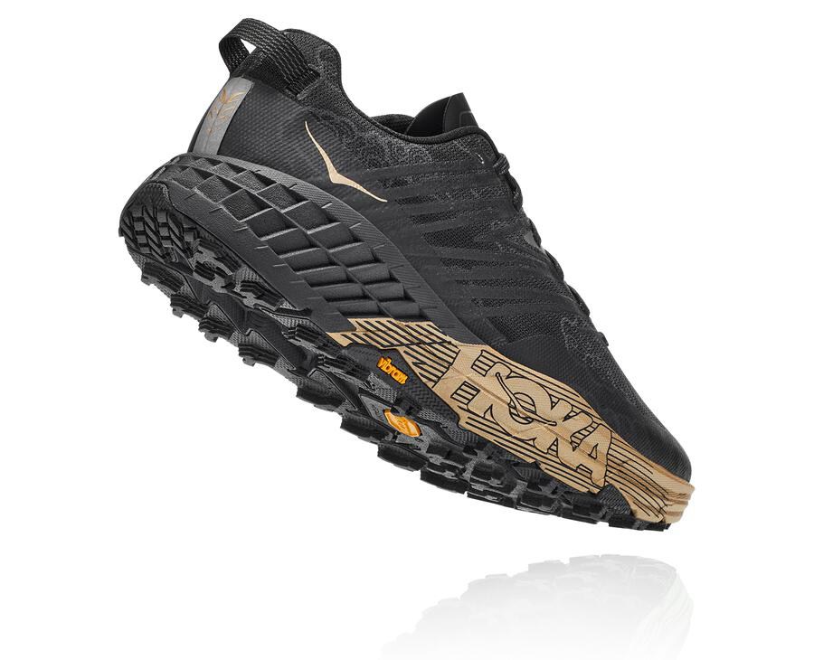 Hoka Australia One One Speedgoat 4 CNY - Mens Trail Shoes Black/Gold - RTUMP-4179